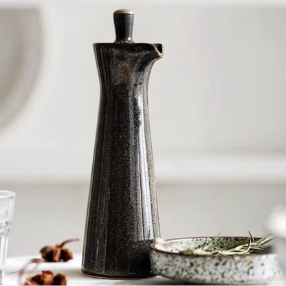 EcoPour olieflaske i glas med drypfri tud, oliedispenser og elegant køkkendesign