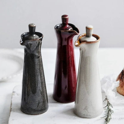 EcoPour olieflaske i glas med drypfri tud, oliedispenser og elegant køkkendesign
