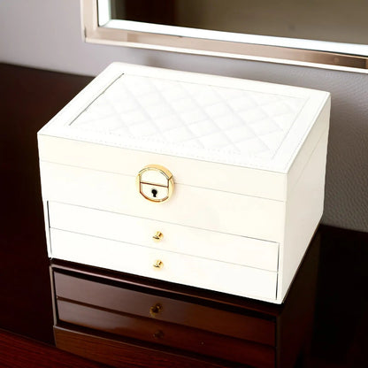 EleganceBox Smykkeskrin i PU-læder med Opbevaring i Flere Lag