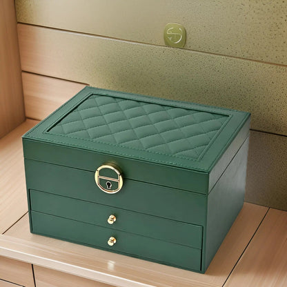 EleganceBox Smykkeskrin i PU-læder med Opbevaring i Flere Lag