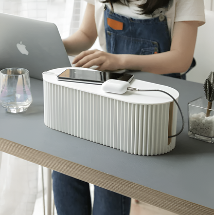 Elegant Kabelboks til Kabelopbevaring i Minimalistiske Macaronfarver