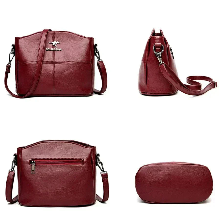Elegant Crossbody-taske i Ægte Læder – Praktisk Skuldertaske til Kvinder