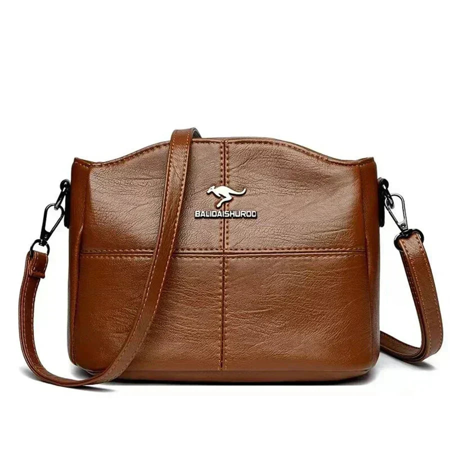 Elegant Crossbody-taske i Ægte Læder – Praktisk Skuldertaske til Kvinder