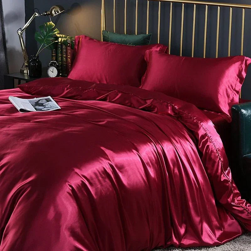 Elegant Satin Sengetøjssæt i Silkelook Blødt og Luksuriøst Sengetøj