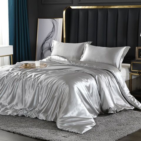 Elegant Satin Sengetøjssæt i Silkelook Blødt og Luksuriøst Sengetøj