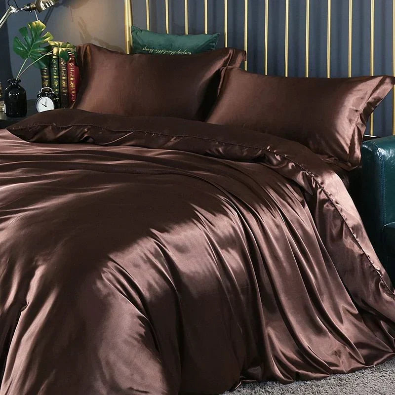 Elegant Satin Sengetøjssæt i Silkelook Blødt og Luksuriøst Sengetøj