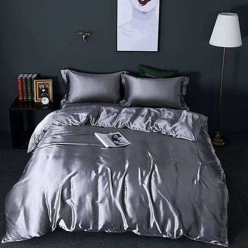 Elegant Satin Sengetøjssæt i Silkelook Blødt og Luksuriøst Sengetøj