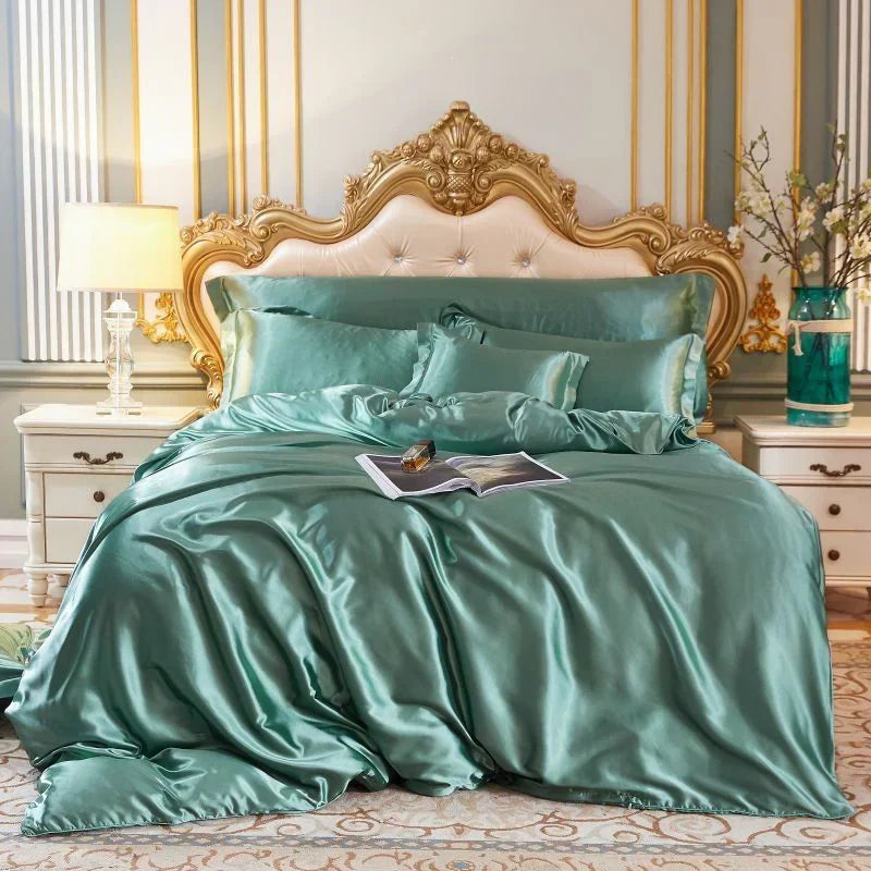 Elegant Satin Sengetøjssæt i Silkelook Blødt og Luksuriøst Sengetøj