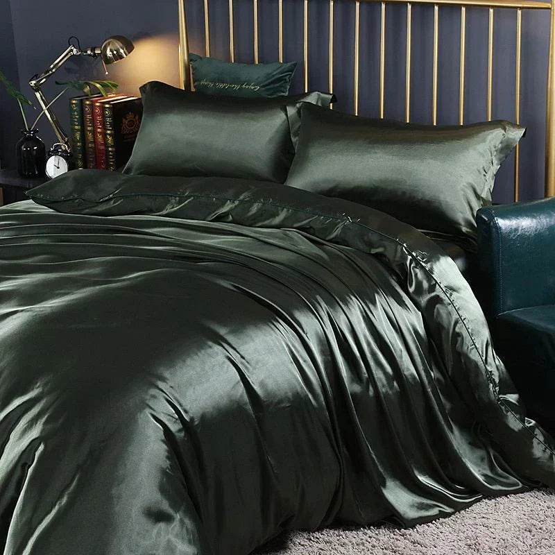 Elegant Satin Sengetøjssæt i Silkelook Blødt og Luksuriøst Sengetøj