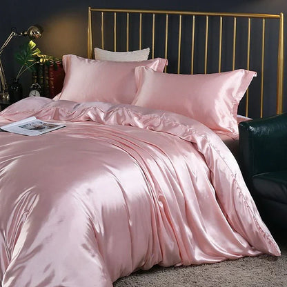 Elegant Satin Sengetøjssæt i Silkelook Blødt og Luksuriøst Sengetøj