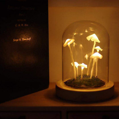 DIY Svampelampe i Glas med LED-Lys og Træbund