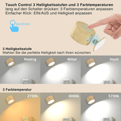 Eternity Glow trådløs LED-væglampe med fjernbetjening og justerbar belysning
