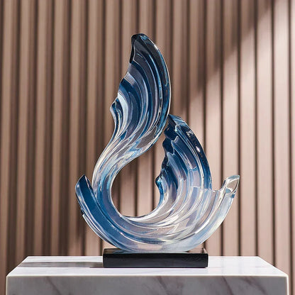 Ethereal Flow glaspynt, glasdekoration og boligpynt i elegant gennemsigtigt design