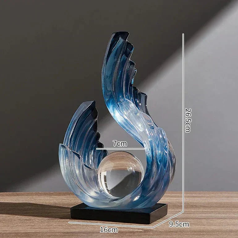 Ethereal Flow glaspynt, glasdekoration og boligpynt i elegant gennemsigtigt design