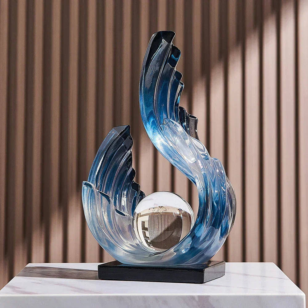 Ethereal Flow glaspynt, glasdekoration og boligpynt i elegant gennemsigtigt design