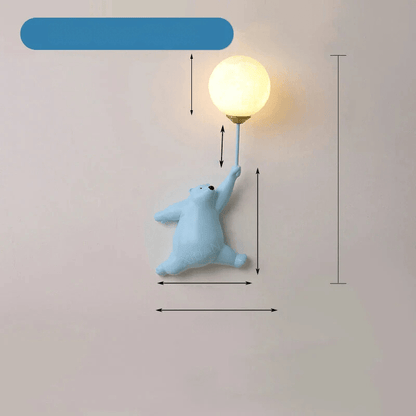 FairyGlow Børnevæglampe med 3D Månelampe og Cartoon Design