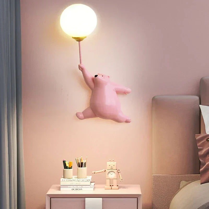 FairyGlow Børnevæglampe med 3D Månelampe og Cartoon Design