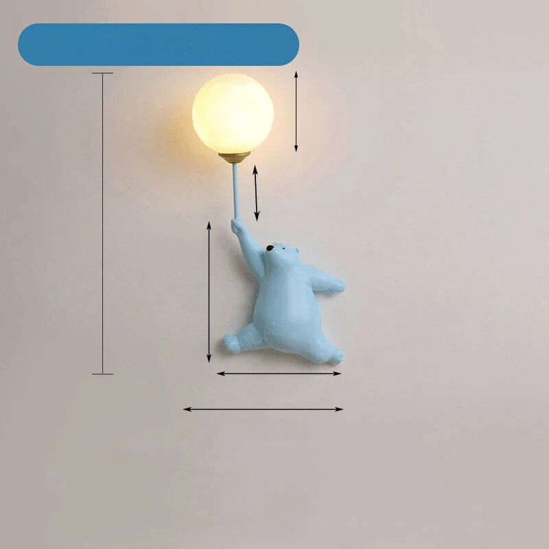 FairyGlow Børnevæglampe med 3D Månelampe og Cartoon Design