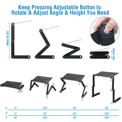 FlexStand 360 Justerbart Laptopstativ – Bærbart Ergonomisk Skrivebord