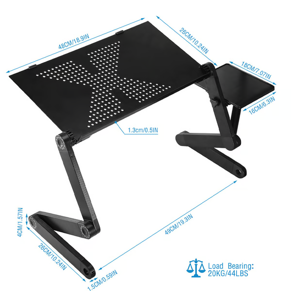 FlexStand 360 Justerbart Laptopstativ – Bærbart Ergonomisk Skrivebord