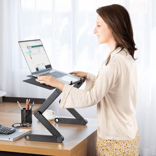 FlexStand 360 Justerbart Laptopstativ – Bærbart Ergonomisk Skrivebord