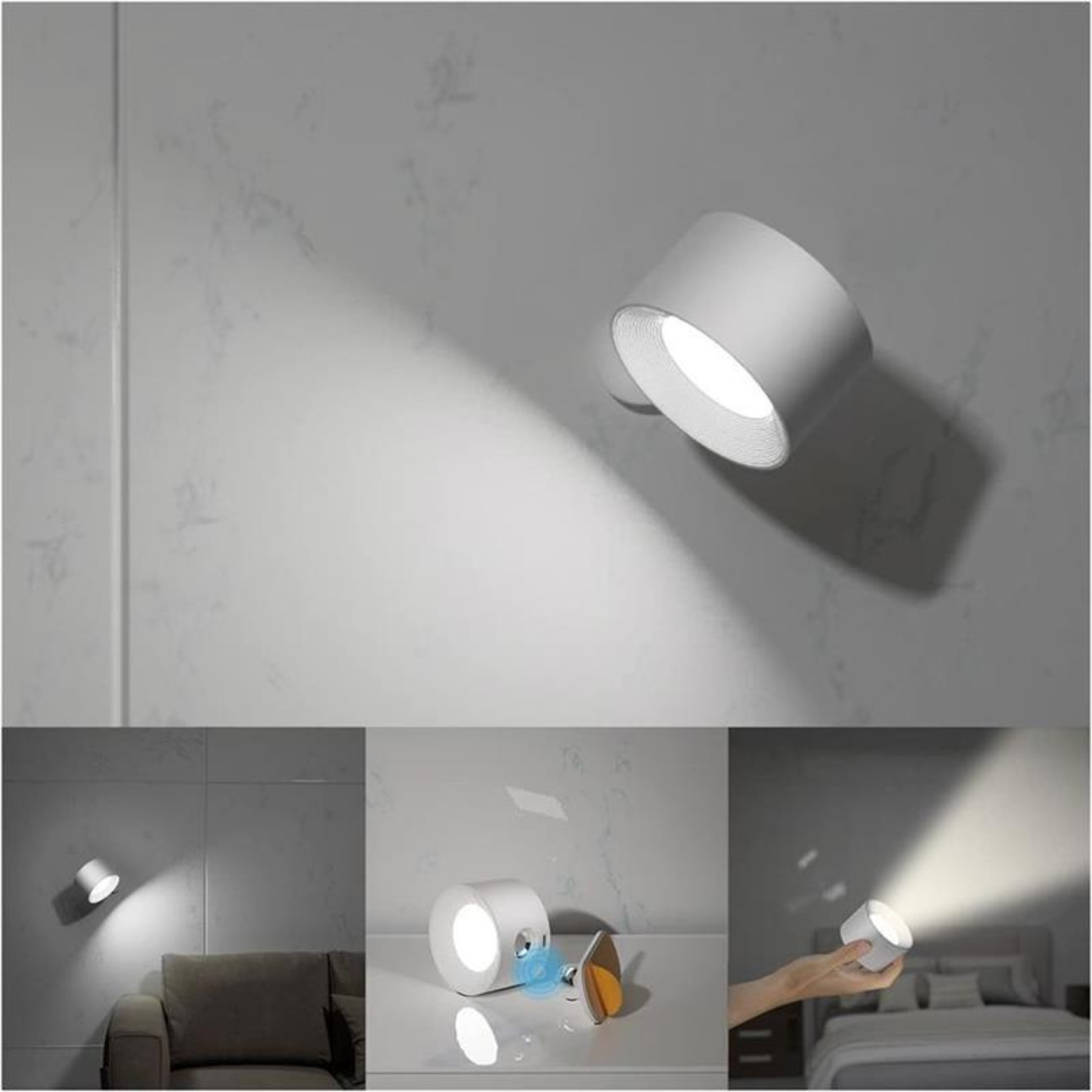 FlexiLamp Trådløs Genopladelig 360° LED Væglampe