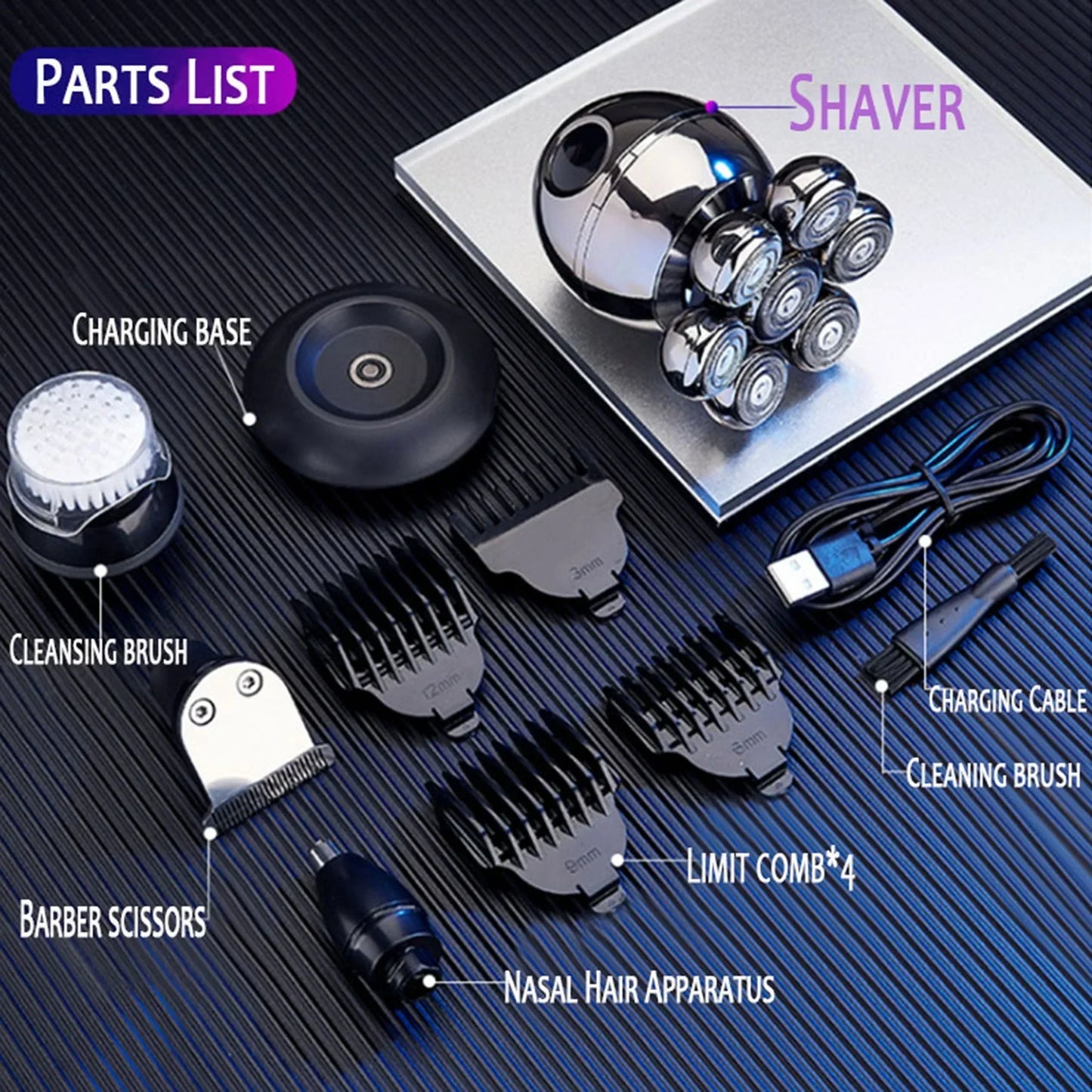 FlexiShave Pro 7D Elektrisk Barbermaskine til Glat og Behagelig Barbering