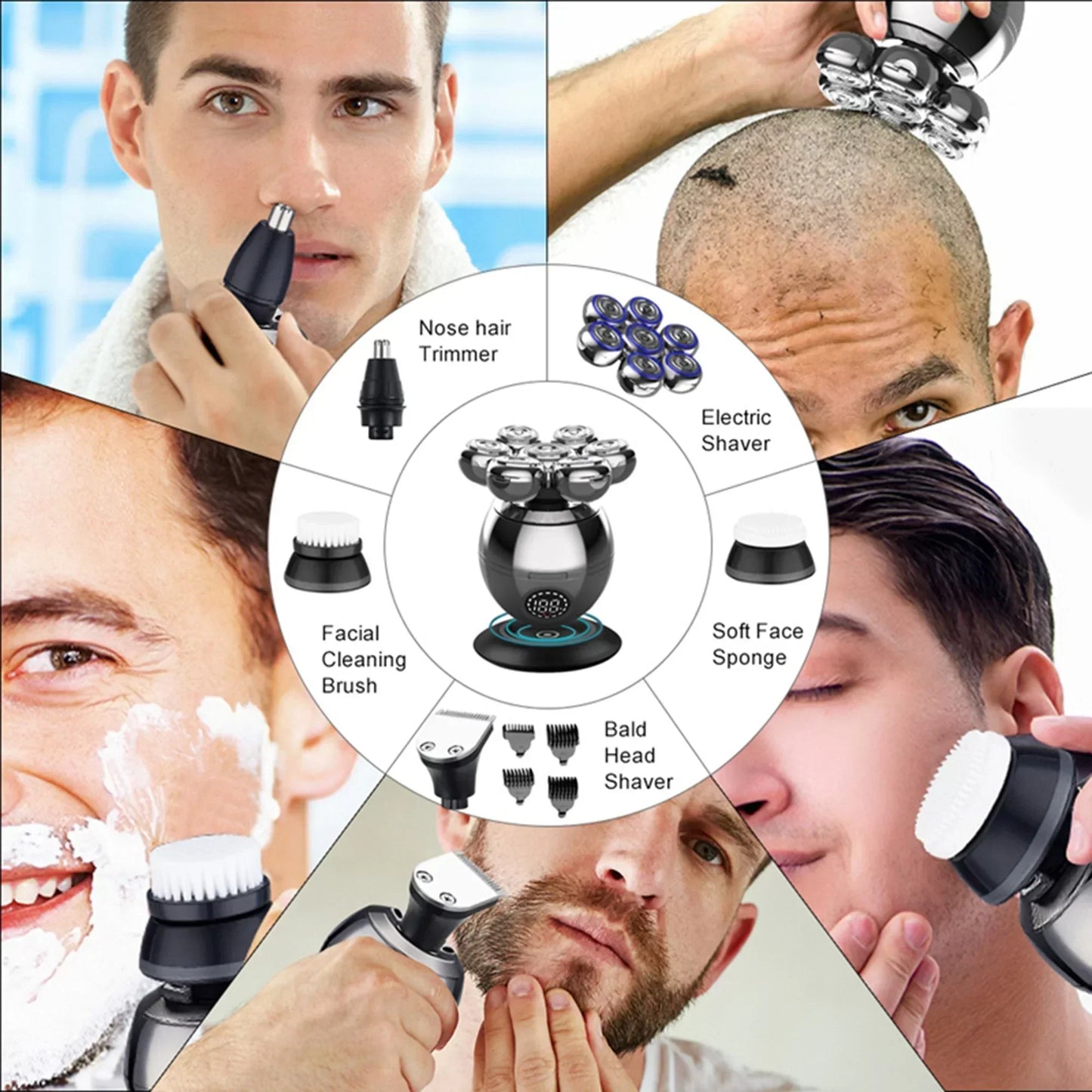 FlexiShave Pro 7D Elektrisk Barbermaskine til Glat og Behagelig Barbering