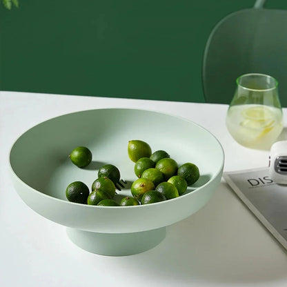 Fruitful Elegance Retro Frugtskål med Bladdesign – Keramiklook