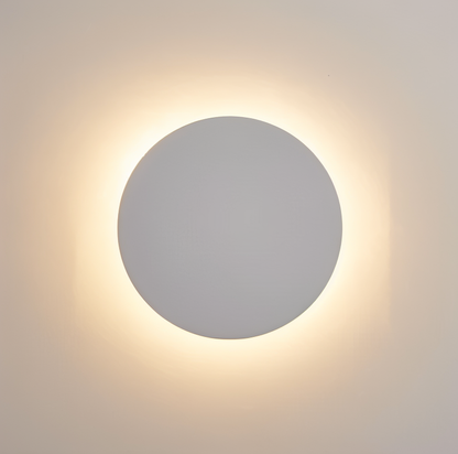 Rund LED-væglampe i moderne minimalistisk design med stemningslys