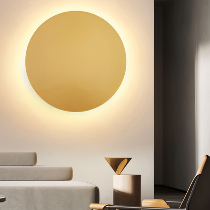 Rund LED-væglampe i moderne minimalistisk design med stemningslys