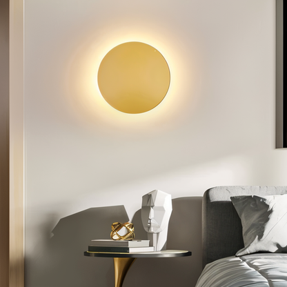 Rund LED-væglampe i moderne minimalistisk design med stemningslys