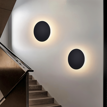 Rund LED-væglampe i moderne minimalistisk design med stemningslys