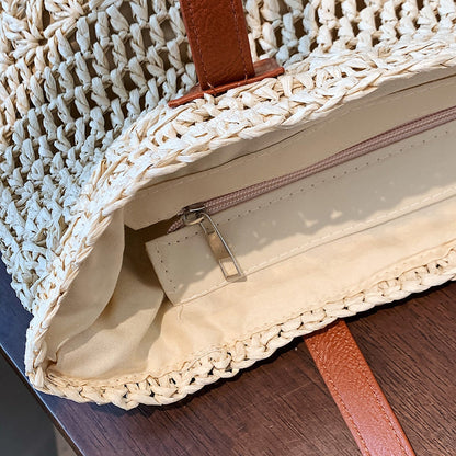 Genevieve Stråtaske med Ægte Læderremme – Rummelig Sommer Shopper