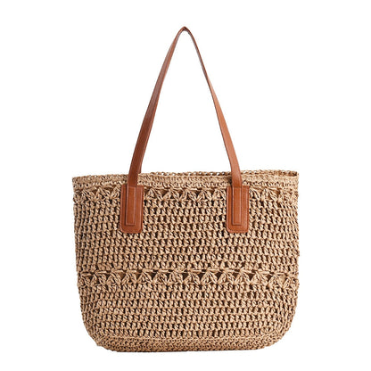 Genevieve Stråtaske med Ægte Læderremme – Rummelig Sommer Shopper