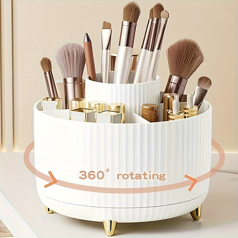 GlamSpin 360° Roterende Makeup- og Skrivebordsorganisator med 5 Rum