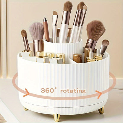 GlamSpin 360° Roterende Makeup- og Skrivebordsorganisator med 5 Rum