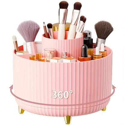 GlamSpin 360° Roterende Makeup- og Skrivebordsorganisator med 5 Rum