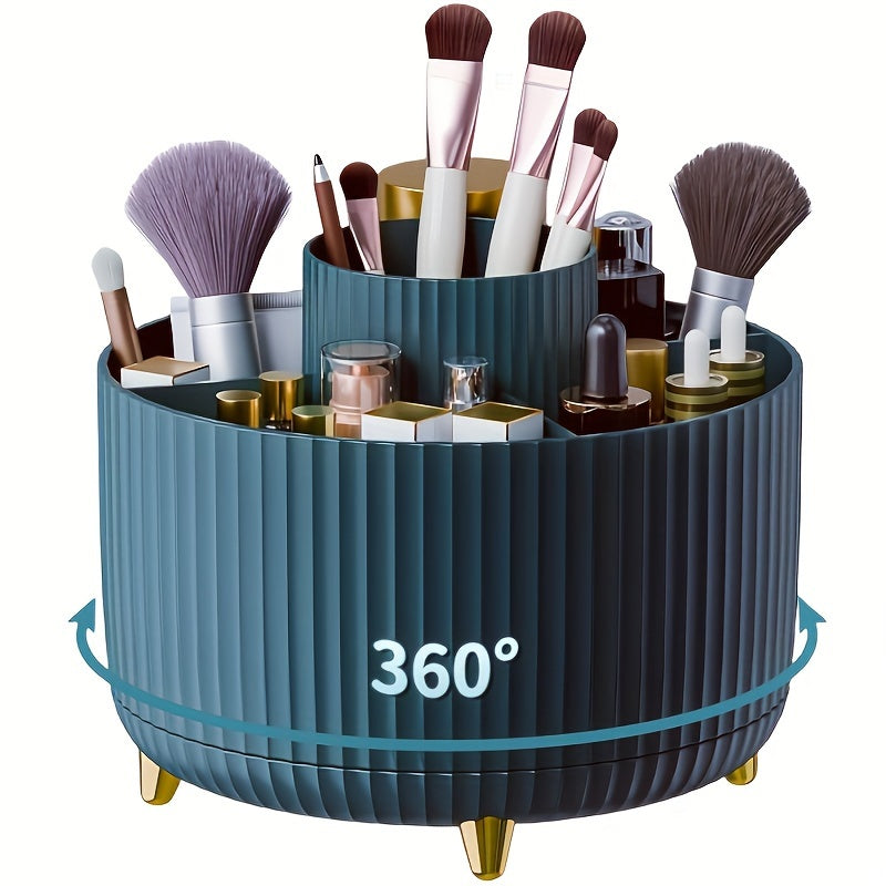 GlamSpin 360° Roterende Makeup- og Skrivebordsorganisator med 5 Rum