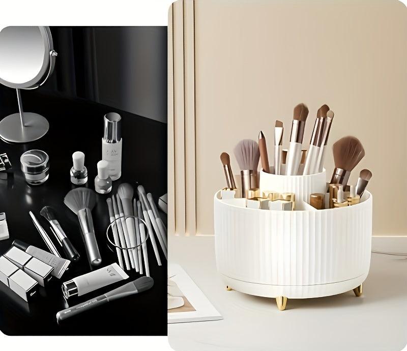 GlamSpin 360° Roterende Makeup- og Skrivebordsorganisator med 5 Rum