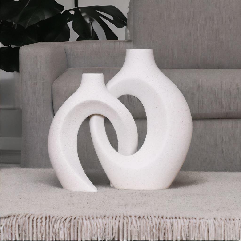 Gleora Sammenflettet Keramikvase til Blomster og Elegant Dekoration