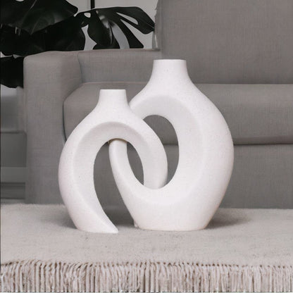 Gleora Sammenflettet Keramikvase til Blomster og Elegant Dekoration