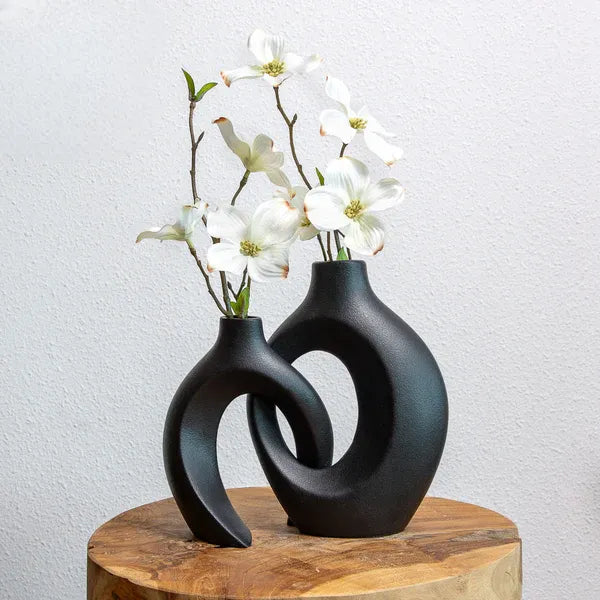 Gleora Sammenflettet Keramikvase til Blomster og Elegant Dekoration