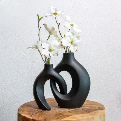 Gleora Sammenflettet Keramikvase til Blomster og Elegant Dekoration