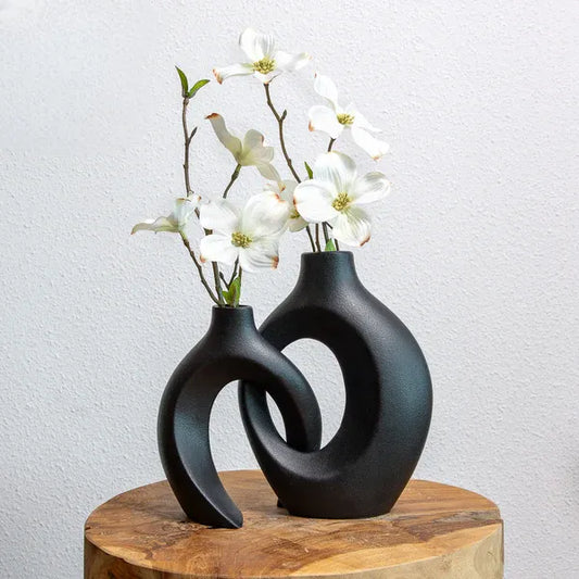 Gleora Sammenflettet Keramikvase til Blomster og Elegant Dekoration
