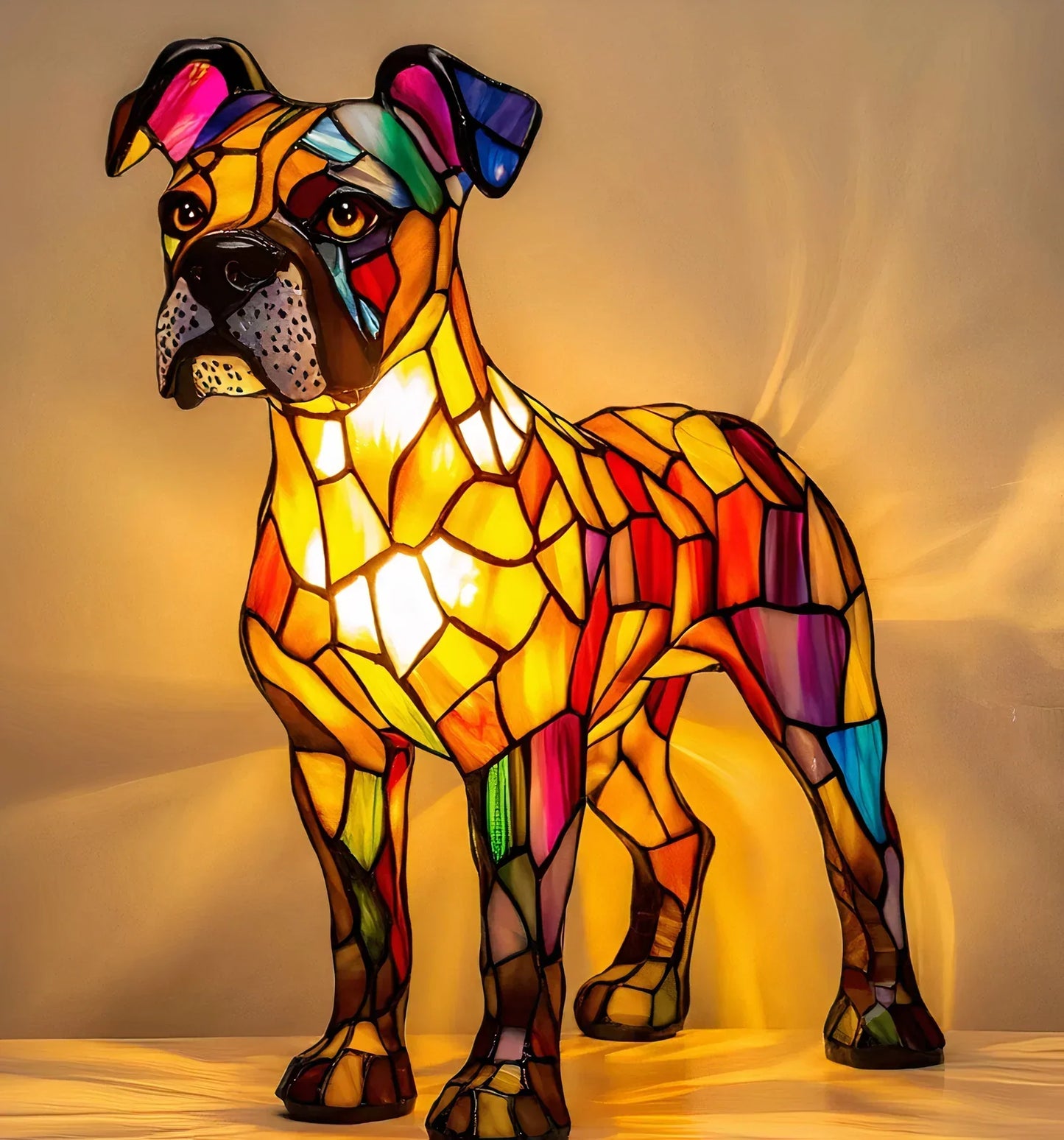 GlowPaw Hundelampe i Akryl med Varm LED-belysning og USB