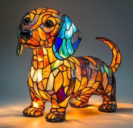 GlowPaw Hundelampe i Akryl med Varm LED-belysning og USB