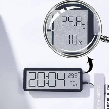 GlowTime Digital LED Vægur med Temperatur- og Luftfugtighedsvisning