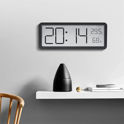 GlowTime Digital LED Vægur med Temperatur- og Luftfugtighedsvisning