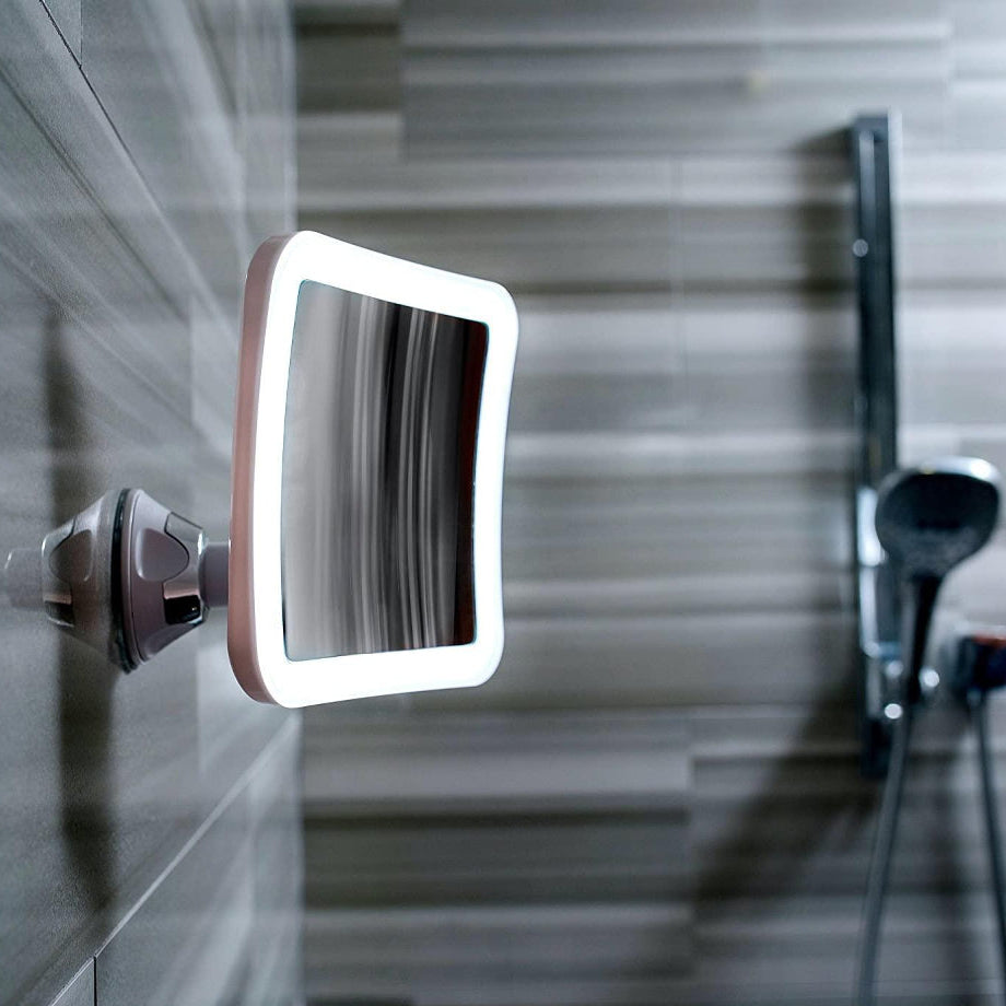 GlowView 10X LED Forstørrelsesspejl – Transportabelt Makeup-spejl med Sugemophæng